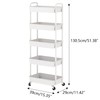 Sywhitta 5-Tier Plastic Rolling Utility Cart with Handle, Multi-Functional Storage