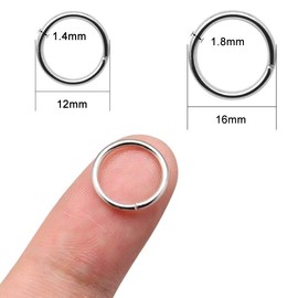 MINGZE Pack of 200 Hair Rings, Silver Braid Rings, Hair Clips, Hair Charms, Hair Bows Clips, Hair Bands, Braid Rings for Punk, Hip-Hop, DIY Hairstyle Decoration, 2 Sizes