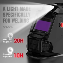 YESWELDER Auto Darkening Welding Helmet with Fan and Light, True Color 4 Arc Sensor for TIG MIG ARC Weld Hood Helmet