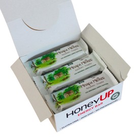 HoneyUP Organic Honey Bar with Almonds and Raisins 40g, Display Box with 9 Bars x 40 g (Total: 9 bars)