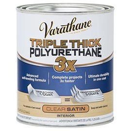 Varathane 284473 Triple Thick Polyurethane Wood Finish, Quart, Satin Clear