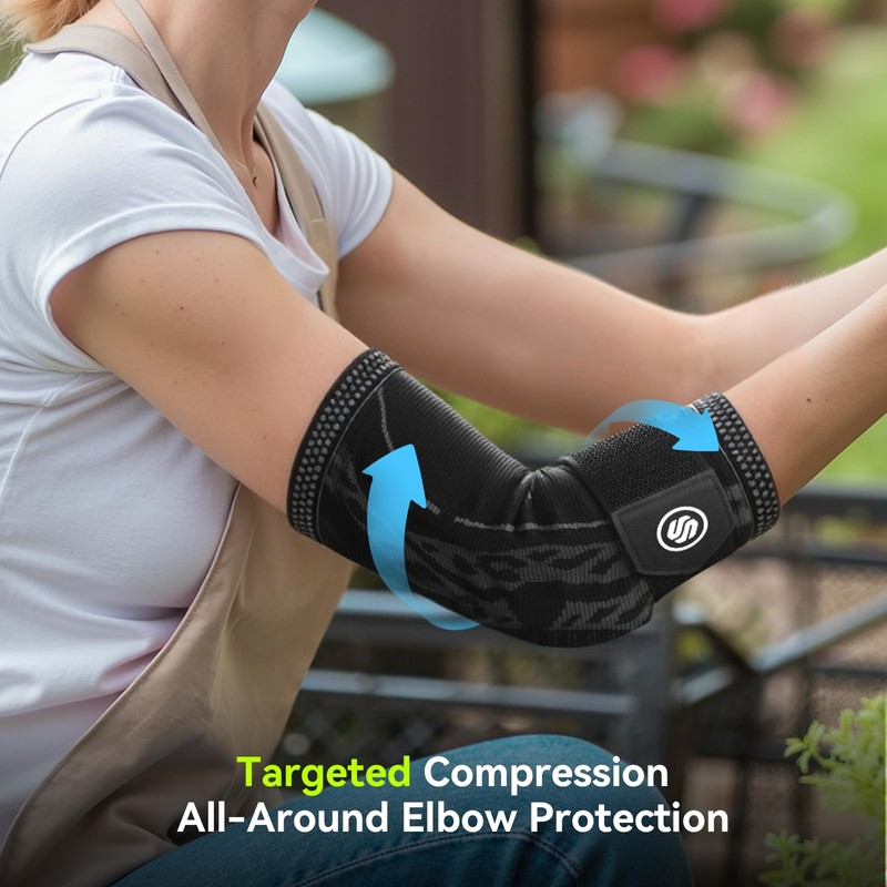 Elbow Compression Sleeve for Tendonitis, Bursitis Elbow Pad Brace –Elbow