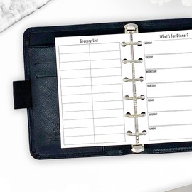 Pocket What's for Dinner Planner Insert Refill, 3.2 x 4.7 inches, Pre-Punched for 6-Rings to Fit Filofax, LV PM, Kikki K, Moterm and Other Binders, 30 Sheets Per Pack