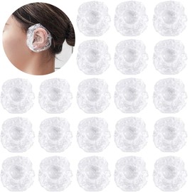 Xrten Disposable Shower Earmuffs, Shower Ear Cover, Waterproof Earmuffs, Thickened Disposable Earmuffs for Beauty, Hearing Protection Tool for Hair Dye, Shower, Bathing, Home