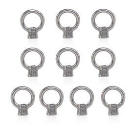 Lependor M8 Metric Ring Shape Lifting Eye Nut 304 Stainless Steel Lifting Eye Threaded Nut Fastener - 10 Pcs M8 (5/16"）