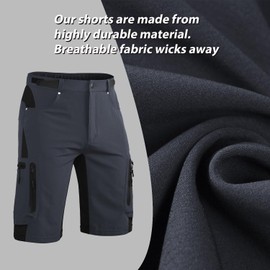 Ally Mens MTB Mountain Bike Shorts 4D Padded Baggy Bicycle Cycling Biking Bike Shorts Lightweight Loose-fit (Dark Grey, Medium)