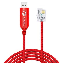 Feanteek USB to RJ9 Cable Meade #505 Cable Set for Meade 497 Autostar and Audiostar ETX-90 ETX-125 LXD75 LX80 LX90 USB Console Cable (1.8M) Red