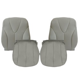 NLQR Gray Front Driver & Passenger Side Bottom & Top Lean Back Replacement Leather Seat Covers Compatible with Toyota Camry Hybrid CE SE LE XLE 2007 2008 2009 2010 2011