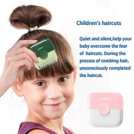 ZBJBinCH Children's Hair Trimmer, 2 in 1 Hair Razor Cutting Comb Tools, Hair Clippers Hair Split End Trimmer, Bangs Trimmer, Split Ends Hair Trimmer for Women(Pink)