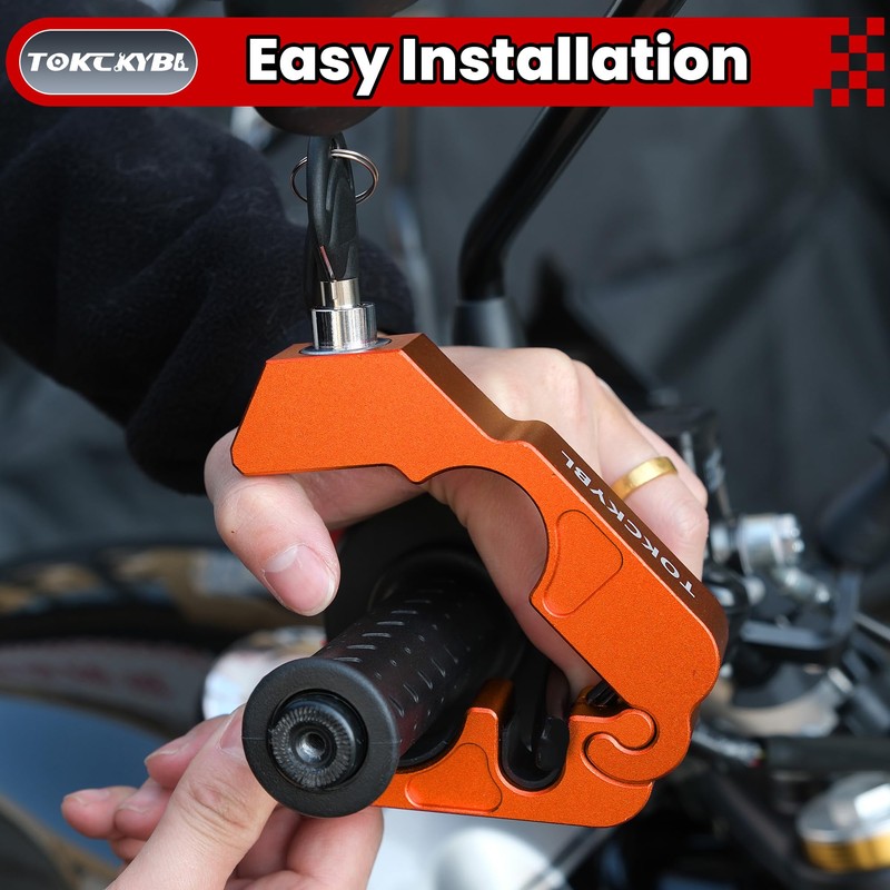 TOKCKYBL Motorcycle Lock, Heavy Duty Anti Theft Helmet, Brake and