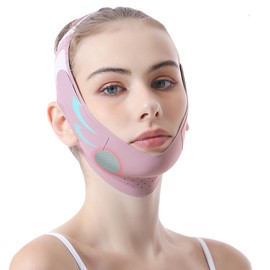 Reusable Chin Strap, V-Shaped Chin Face Tightening Band, Face Lifting Mask for Women, Adjustable Graphene Face Slimming Band (Purple)