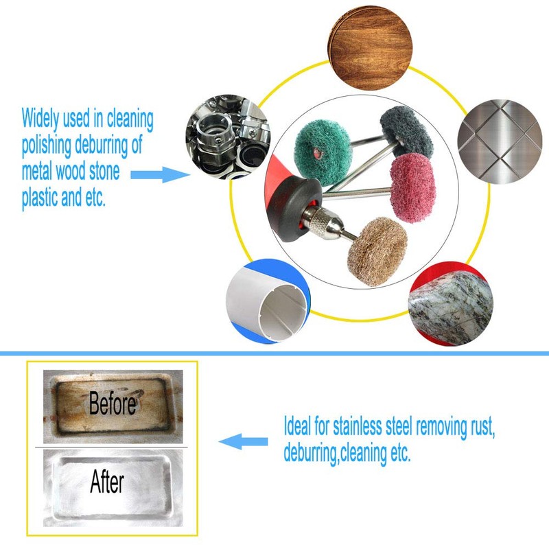 FPPO 100PCS Abrasive Buffing Polishing Wheel Set for Rotary Tool,Mini