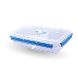Bestlivings Vorratsdose mit Trenner für Lebensmittel (2000 ml) - Blau - Frischhaltedosen Brotdose, BPA-Frei luftdicht, Aufbewahrungsbox Meal Prep Box, Schale
