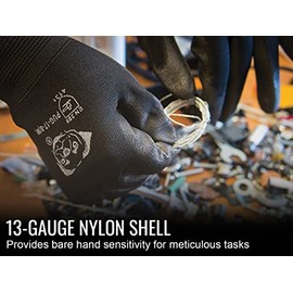 Global Glove PUG-17 - Guantes de poliuretano para uso general, ligeros, sin costuras, tamaño mediano, paquete de 12