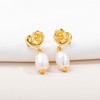 Alicia Bonnie Gold Love Knot Pearl Drop Earrings - Entwined