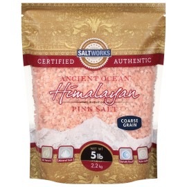 UD_Saltworks 5 Lb Bulk Box/Bottle/Packaged Raw Pink Himalayan Rock Salt Edible Kosher Powder 1 Each