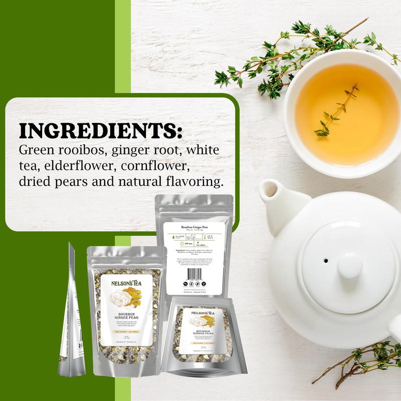 Nelson's Tea Bourbon Ginger Pear - Cut & Sifted Ginger
