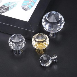 Round Glass Handle for Pantry, Drawer, Cabinet Furniture Interior 30mm Gold GD12319 100ea