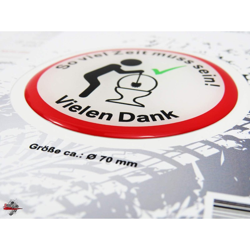BIKE-label 900047 3D Sticker Toilet Sign So viel Zeit muss