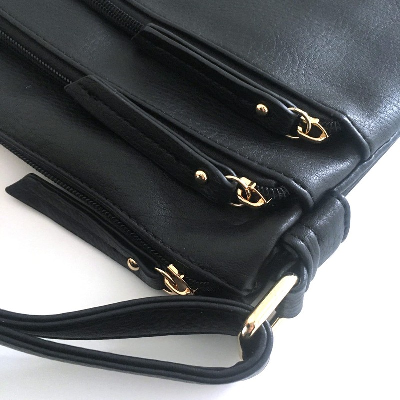 The Accessory Co. Womens Cross Body Bag Messenger Multi Compartment