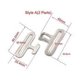 Bluemoona 6 Sets - Fast Fix Ring Buckle Cross-Surcingle Clip Replacement Connection Webbing Strap Buckle Style B, Nickel, Style B