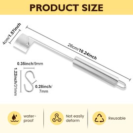 Pack of 2 Corn Peelers with 2 S-Hooks, Easy Clean Corn Cob Peeler, Corn Peeler for Corn Cob Removal, Corn Grain Scraper Made of Stainless Steel, Corn Stripping Tool for Kitchen, Salad, BBQ