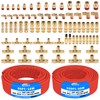 CheeMuii 76 PCS Brass DOT Air Line Fittings with 100FT