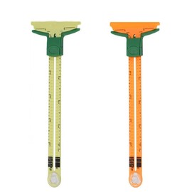 2 Pieces of 5-in-1 Sliding Gauge Measuring Sewing Ruler Tool for Sewing Quilting Crafts Marking Button Holes (Orange+Yellow, One Size)