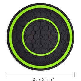 Auprite Car Cup Holder Coasters, 2 Pack Universal Auto Anti Slip Cup Holder Insert Coaster, Car Interior Accessories (Green)