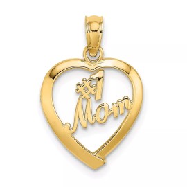 GlittersandGold 14K #1 MOM in Heart Charm Bracelet Necklace