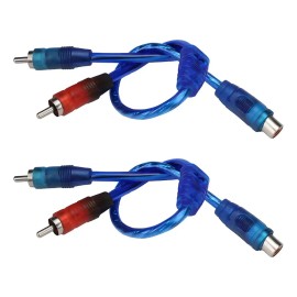 2pzs Cable Y Rca 2 Machos A 1 Hembra Profesional Audio