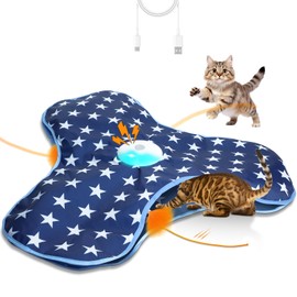 Oxawo Interactive Motion-Activated Cat Toys Chirping and Moving Feather Wand - Keep Your Feline Friend Entertained and Enriched