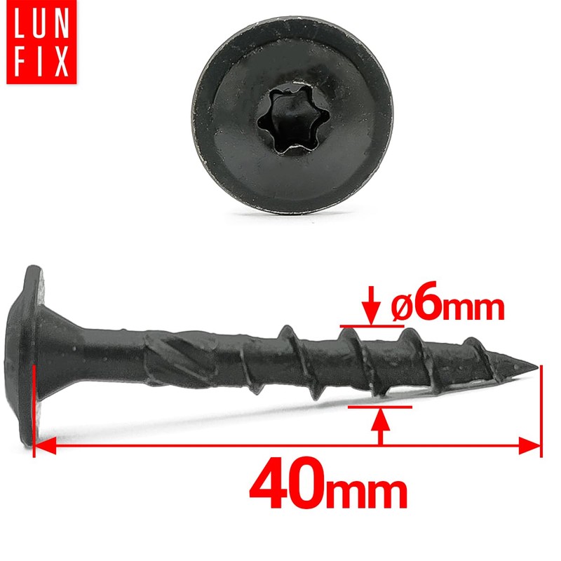6 x 40 mm, Pack of 100 Post Anchor Screws
