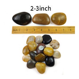 SHIZWU 10LB Mixed Color River Rocks - 2-3 inch High Polished Decorative Pebbles, Polished Stones for Landscaping, Natural River Rocks for Outdoor Décor, Polished Pebbles for Plants.