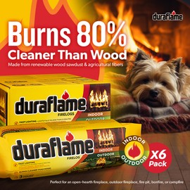 Duraflame 6-Pack Indoor/Outdoor Logs for Fireplace & Fire Pit, 3-Hour Burn, 4.5lb Each