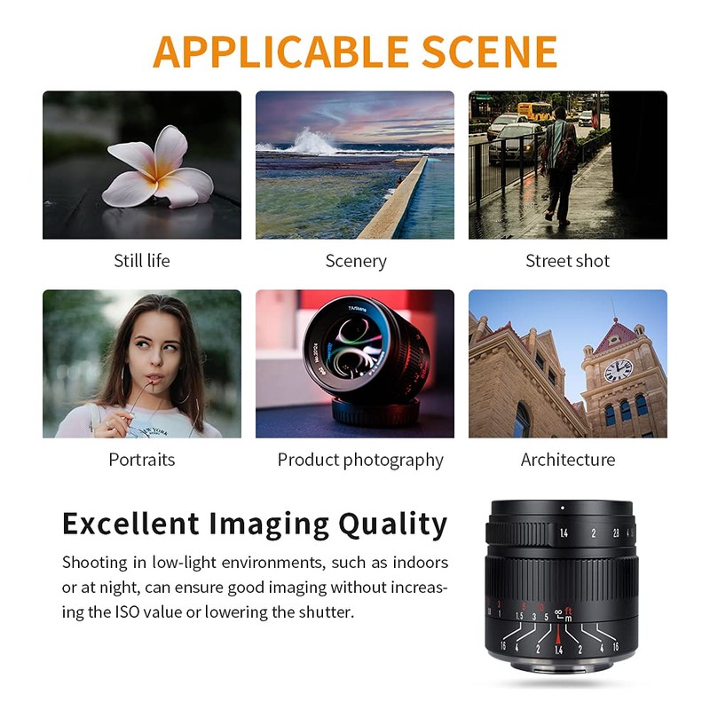 7artisans 55mm F1.4 Mark II APS-C Manual Focus Lens Large