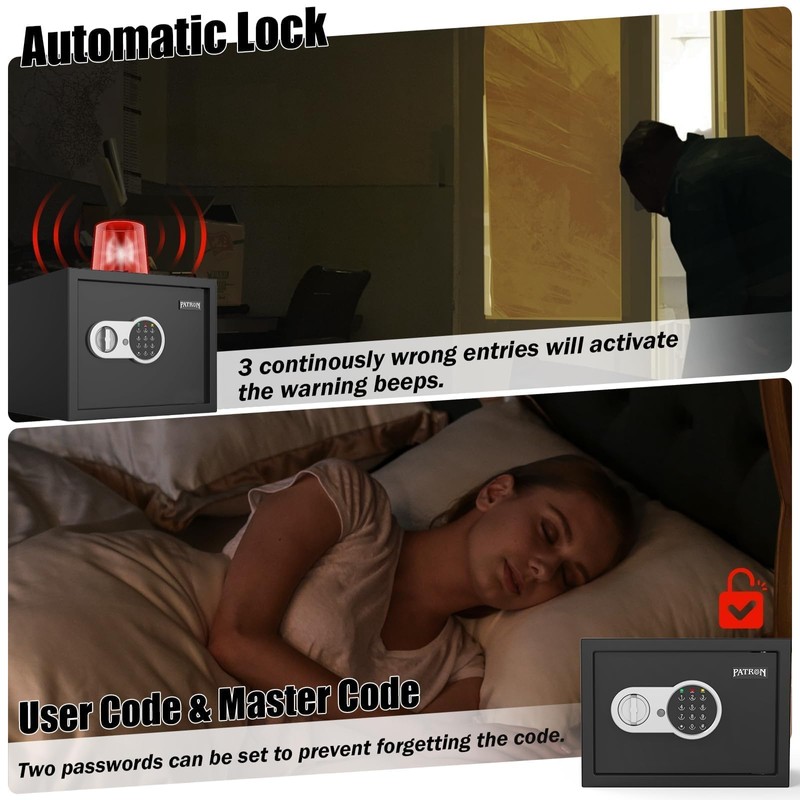 [ 1.2 Cu.ft. ]PATRON Fireproof Safe for Home,Digital Security Home