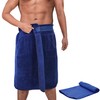 valuents® Sauna Kilt for Men Made of Cotton - Sauna Kilt for Men in Blue - One Size Sauna Towel with Velcro Fastening 60 x 146 cm + Plus: Towel