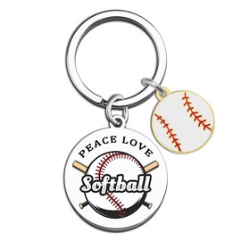 XzmaaoX Softball Keychain Gifts For Girls Boys Cool Softball Coach Gifts For Him Her Softball Team Gifts For Softball Lover Player Softball Themed Stuff Birthday Christmas Gifts