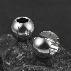 Twolobes 1 pair 9g ear weight Classic Spheres 12mm+ (1/2"), Hypoallergenic 316 Stainless Steel Ear Weights Plugs Tunnels Gauges for Ear Body Jewelry Women Men