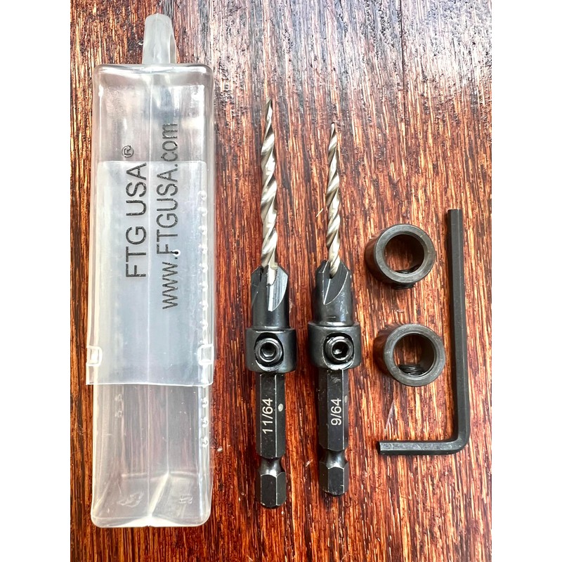 FTG USA Countersink Drill Bit Set #6 (9/64") and #8