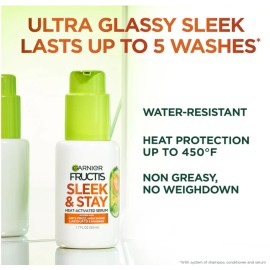 Garnier Fructis Sleek and Shine Sleek and Stay Hair Serum for Frizzy, 1.7 Fl Oz.