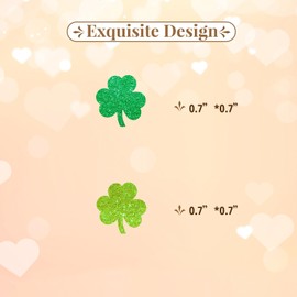 120pcs Shamrock Paper Confetti, St Patricks Day Table Confetti, Green Glitter Lucky Cover Table Scatter for Irish Party, St Patrick's Day Decoration