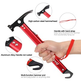 TAGVO Camping Hammer, Multifunctional Outdoor Camping Mallet Aluminium Tent Hammer with Tent Stake Remover