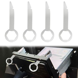 Ownkim 4 pieces car radio release tool, release key, car radio removal tool, compatible with a variety of car brands (silver)