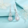 FJ Celtic Knot Dangle Drop Leverback Earrings 925 Sterling Silver
