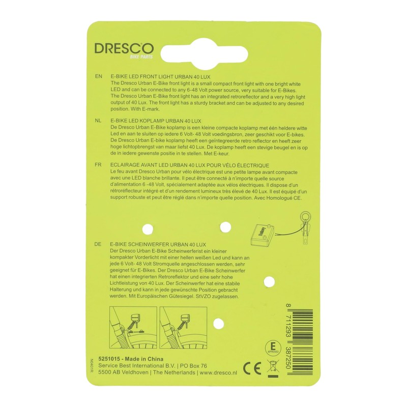 Dresco Urban E-Bike Headlight 40 Lux