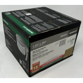 HITACHI 13363  1-3/4" X .092 Siding Coil Nail, Ring/HDG, Diamond  Pt., 3.6M/Case