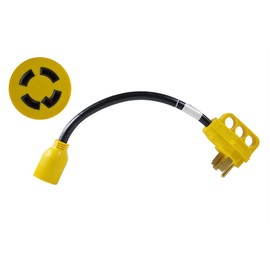 Superior Electric RVA1585 RV Pigtail Adapters 50 Amp Male NEMA 14-50P to Generator 30 Amp Female NEMA L14-30R, Length 18-Inch 10AWG/4 Cord