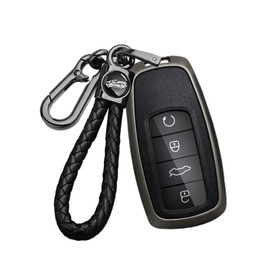 ontto Alloy Car Key fob Cover fit for Chery Tiggo 8 Pro plus New 5 plus 7 pro Tiggo 7 Pro Max Omoda 5 C5 key holder Smart leather Key case Shell bag keyring keychain auto styling accessories Black 3